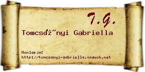 Tomcsányi Gabriella névjegykártya